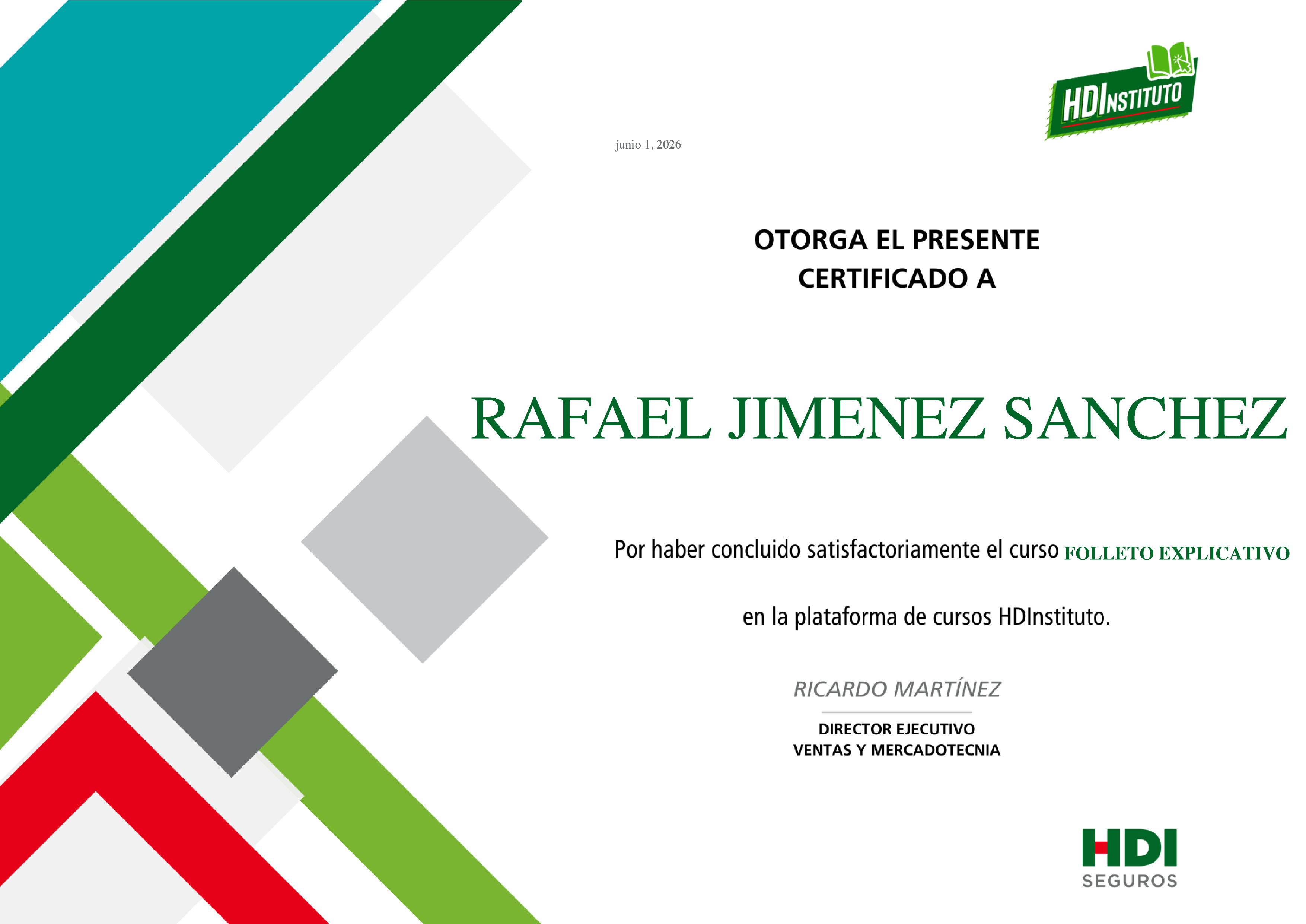 Certificado Folleto Explicativo